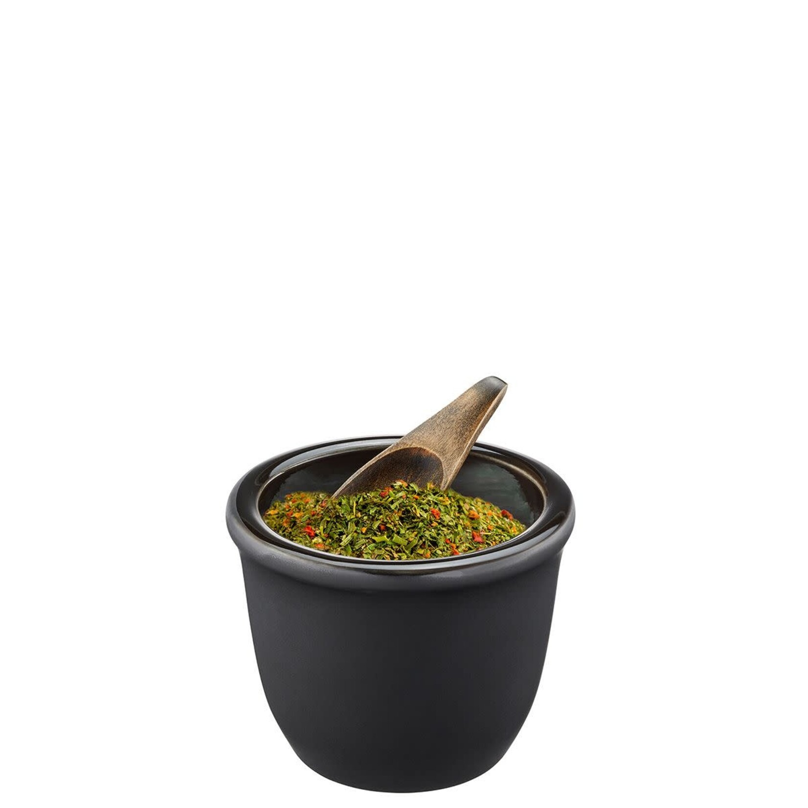 Gefu Gefu X-plosion zwart stenen zout of kruidenpot met rvs deksel Gefu 34636
