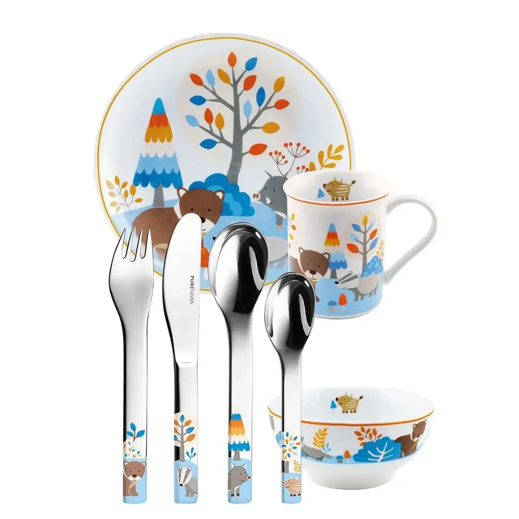 Puresigns Puresigns Friends 7 delige set met servies en 4 delig bestek Puresigns 2100700