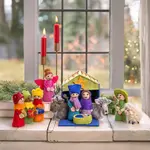 Sjaal met Verhaal Sjaal met Verhaal Kerststal Multicolor met 11 kerstfiguren