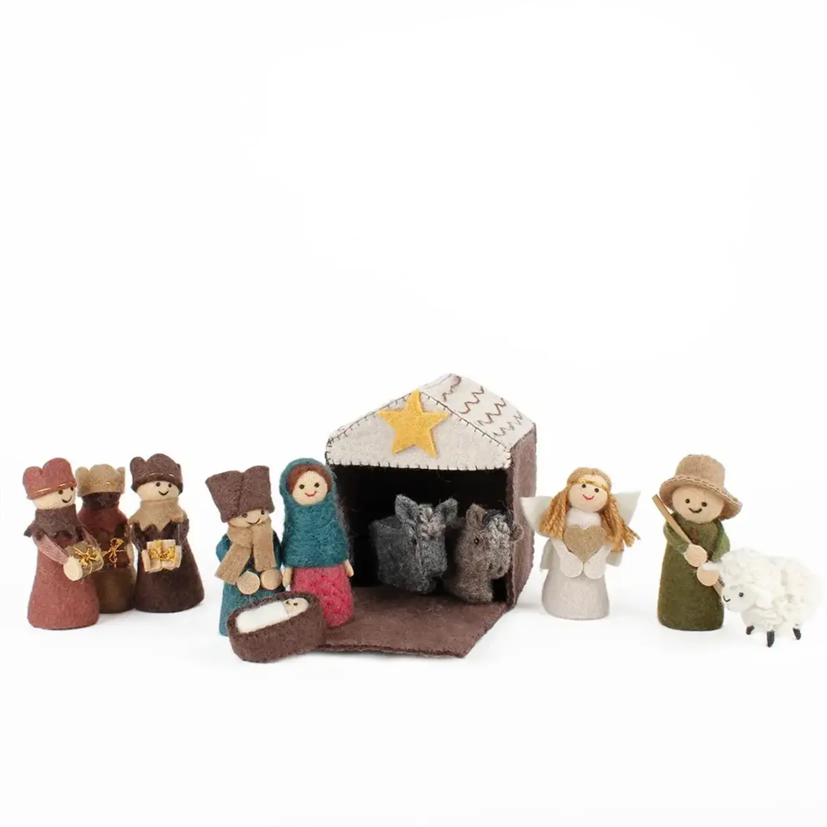 Sjaal met Verhaal Sjaal met Verhaal Kerststal Kleur met 11 kerstfiguren