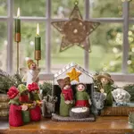 Sjaal met Verhaal Sjaal met Verhaal Kerststal Rood Groen met 11 kerstfiguren