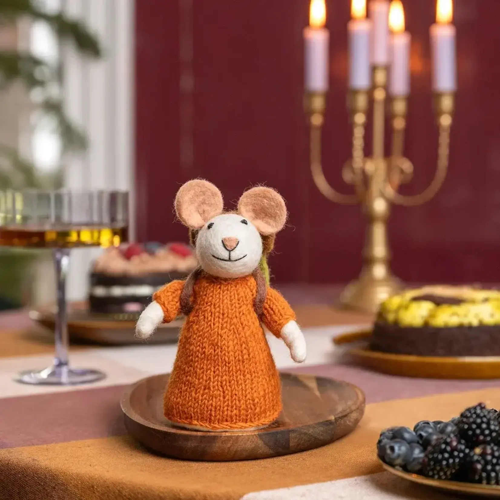 Sjaal met Verhaal Sjaal met verhaal Decoratie muis Wandelaar cognac