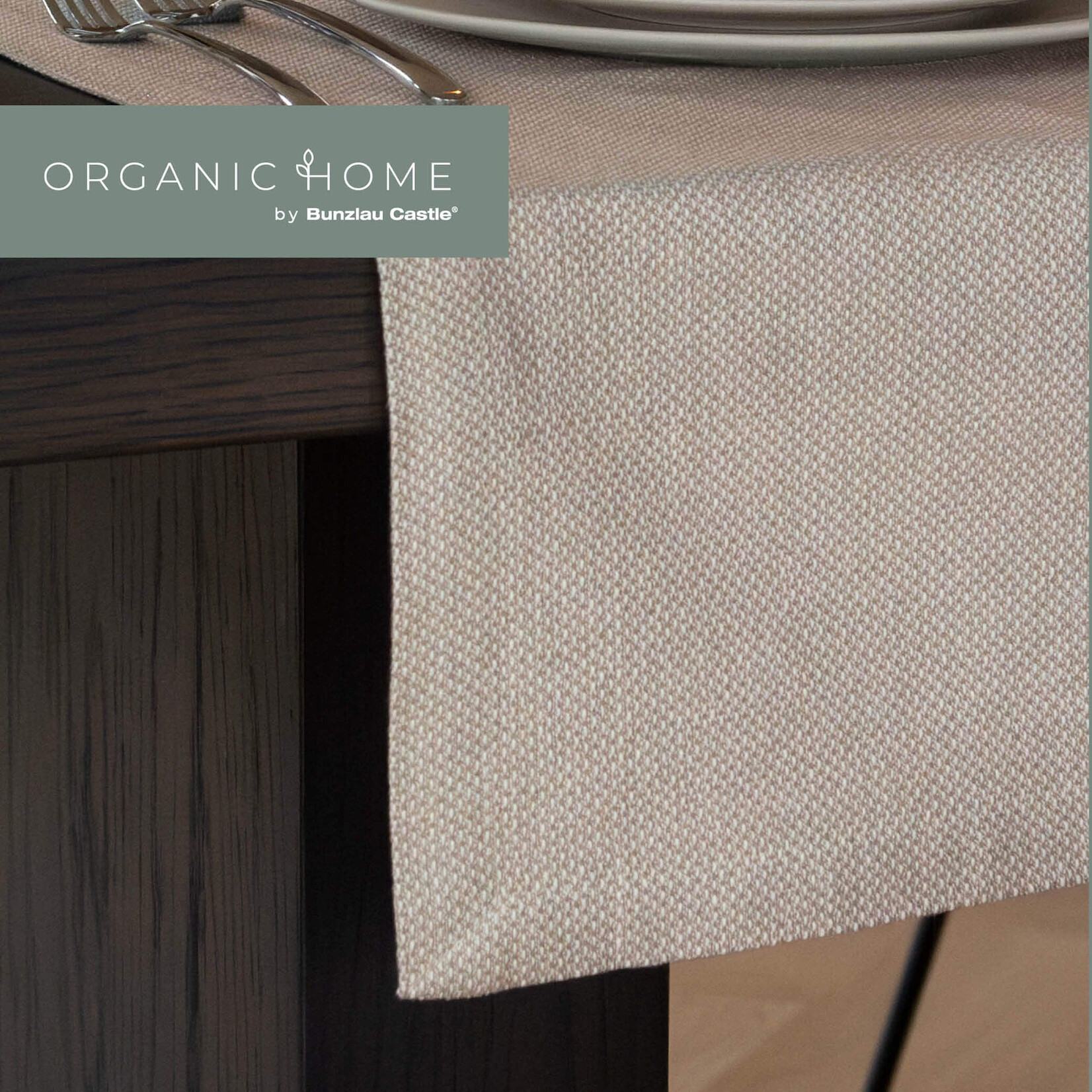 Bunzlau Castle Organic Home loper Table runner 45 x 140 cm Wilderness Beach Sand GOTS 6605-G