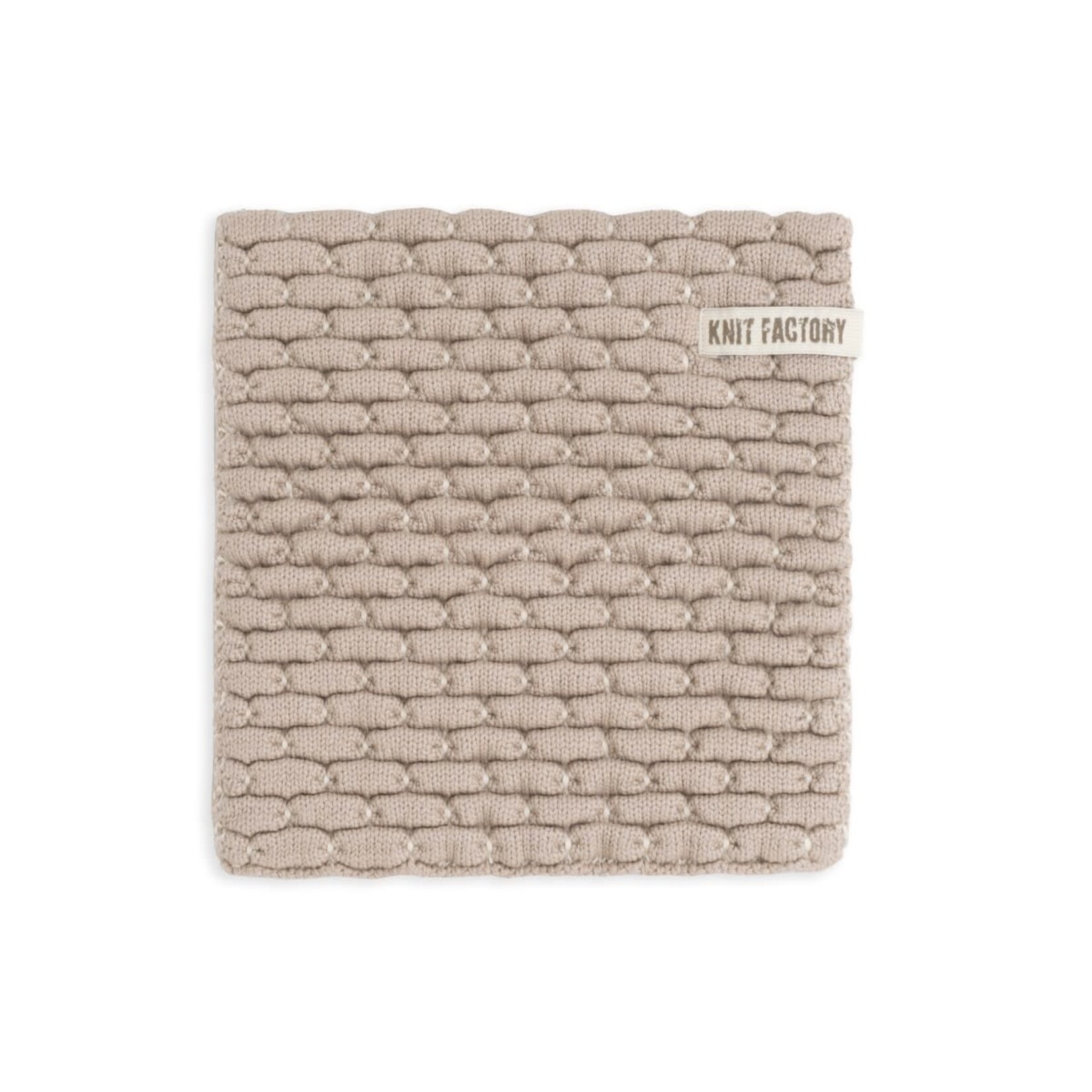 Knit Factory Knit Factory gebreide onderzetter Block Ecru Taupe Knit Factory 8721052153262