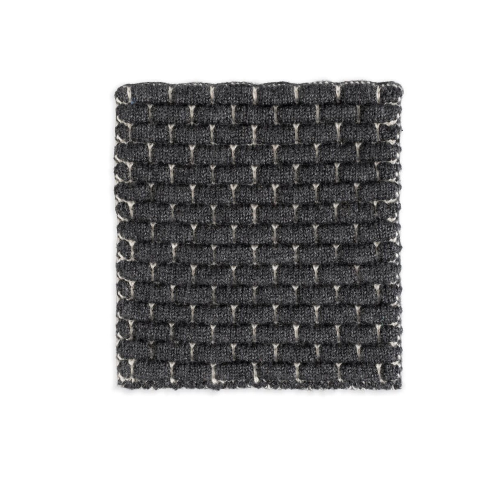 Knit Factory Knit Factory gebreide glasonderzetters set-4 Block Ecru Antraciet Knit Factory 8721052156218