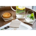 Knit Factory Knit Factory glasonderzetters set-4 Block Ecru Linnen Knit Factory 8721052156225