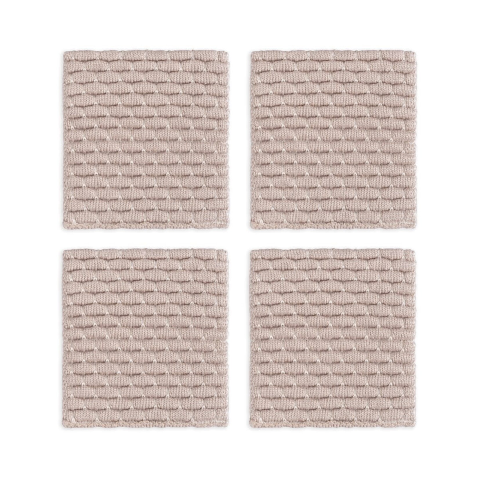 Knit Factory Knit Factory glasonderzetters set-4 Block Ecru Linnen Knit Factory 8721052156225