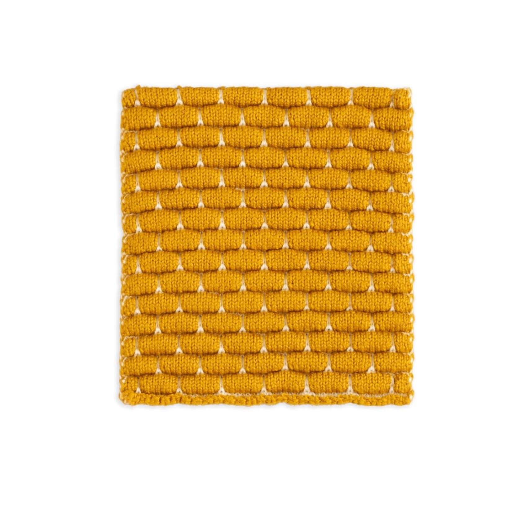 Knit Factory Knit Factory glasonderzetters set-4 Block Ecru Oker Knit Factory 8721052156201