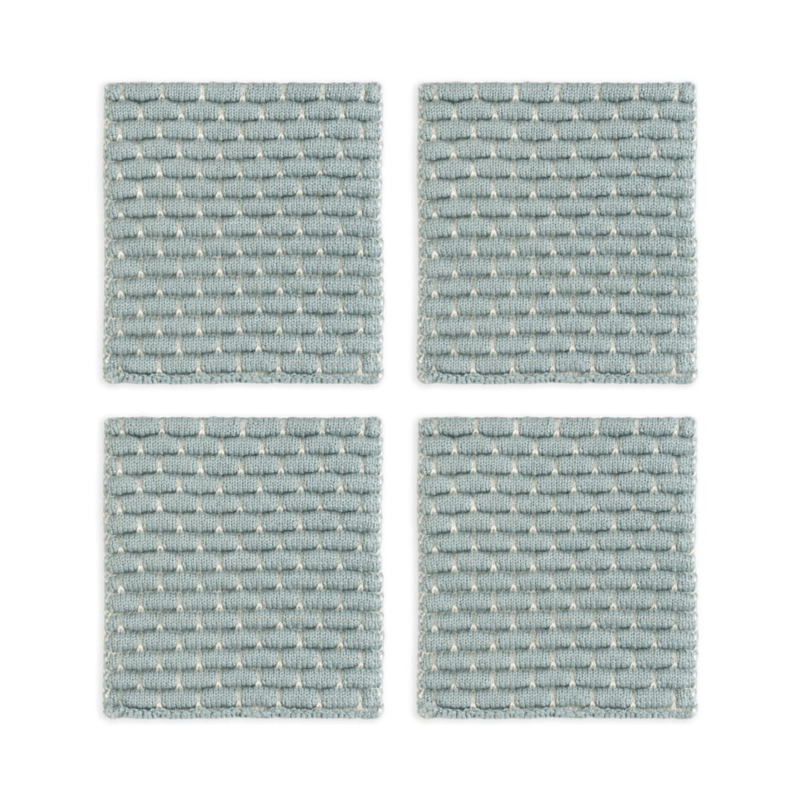 Knit Factory Knit Factory glasonderzetters set-4 Block Ecru Stone Green Knit Factory 8721052156249