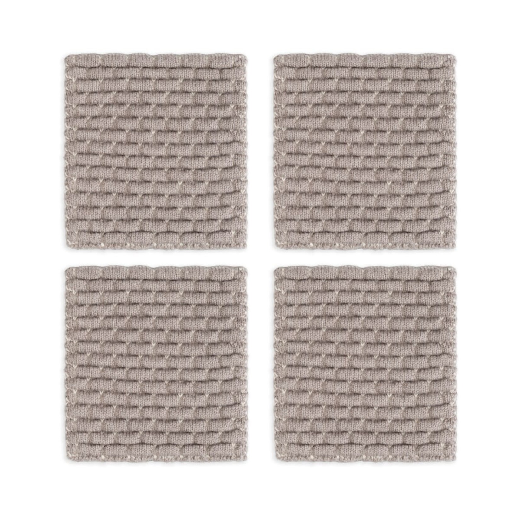 Knit Factory Knit Factory glasonderzetters set-4 Block Ecru Taupe Knit Factory 8721052156263