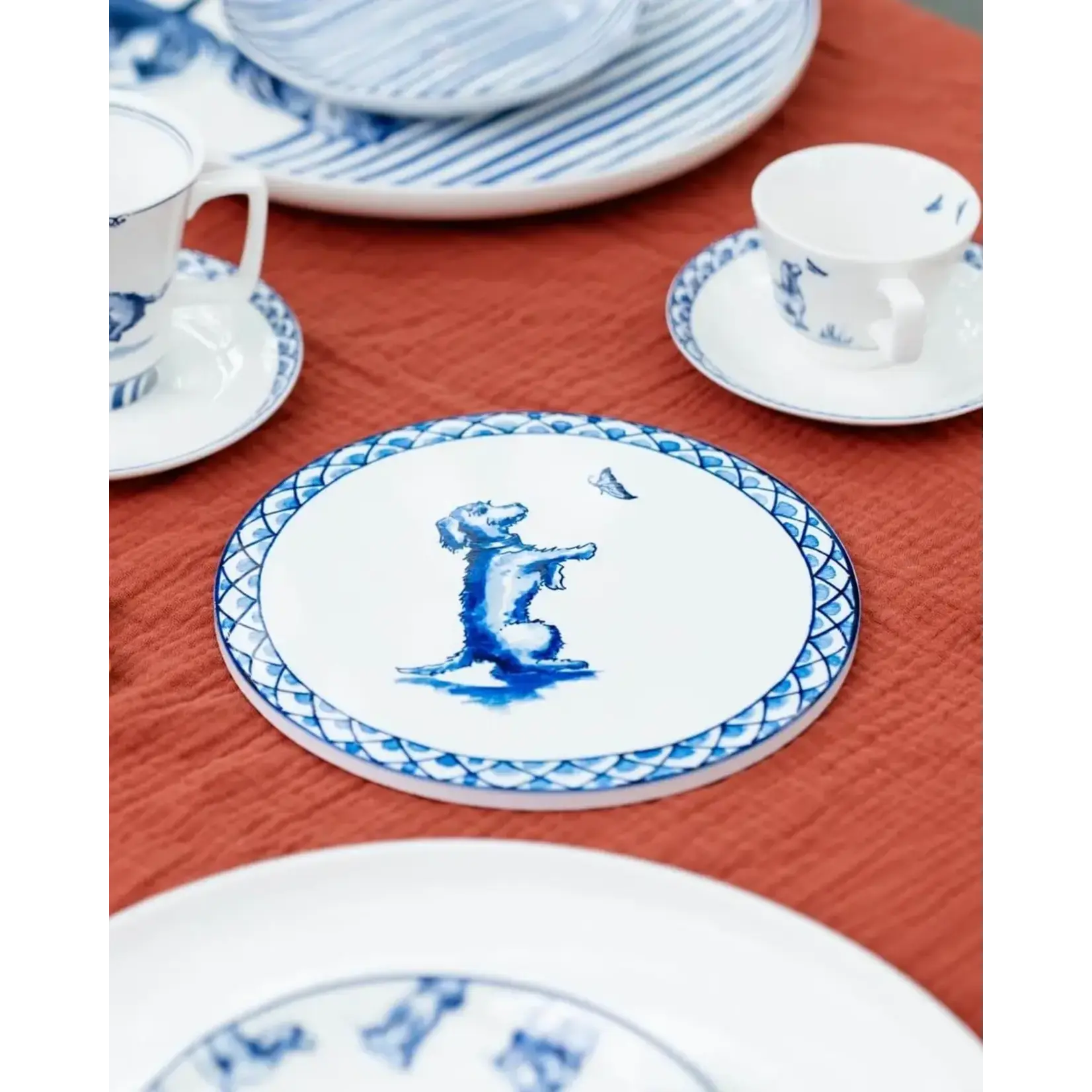 Heinen Delfts Blauw 18 cm pannenonderzetter Teckel Nhaan Heinen Delfts Blauw D3212