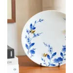 Heinen Delfts Blauw Heinen Delfts Blauw 26.5cm Wandbord 3D vlinder goud Heinen Delfts Blauw m0801