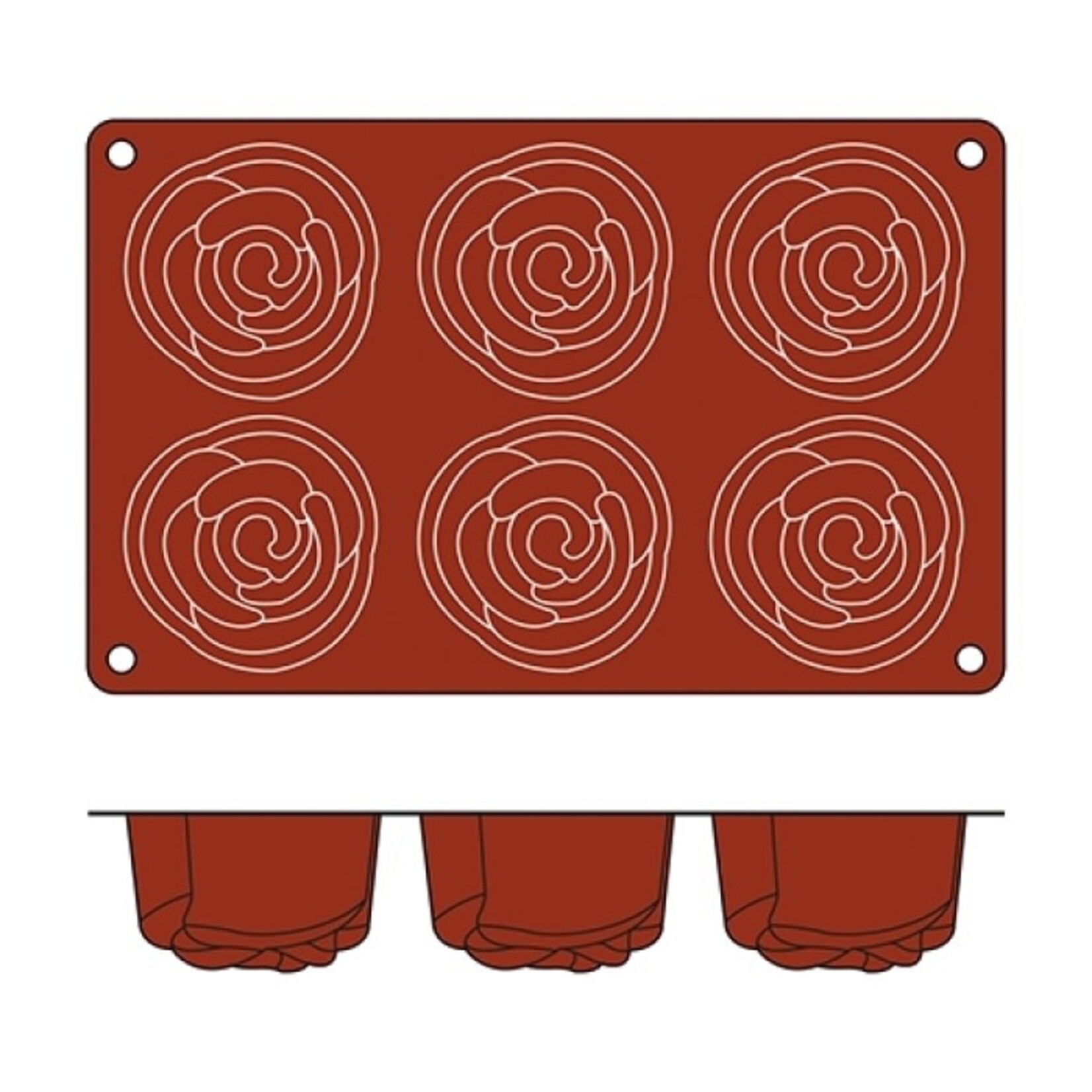 Silikomart Silikomart SiliconFlex 6 rozen Rose vorm SF077 Ø 76 h 40 mm 070075
