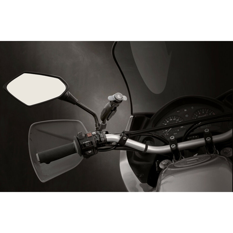 Lampa Lampa Optiline DuoLock Opti Case und Titan Pole Orbit, Spiegel- oder Schraubhalterung für Motorräder. 360° drehbar für Smartphone.