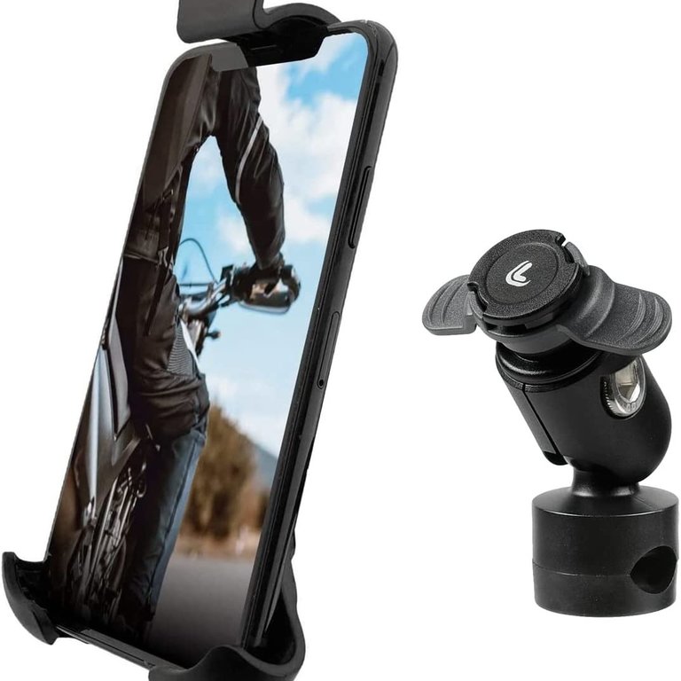 Lampa Lampa Optiline DuoLock Opti Mirror und Opti Case, Spiegelhalterung für Motorräder. 360° drehbar für Smartphone.