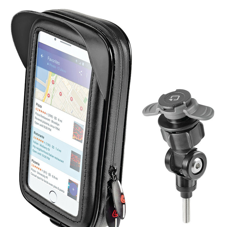 Lampa Lampa Optiline DuoLock Titan M6 Pro & wasserdichtes Opti Case, Schraubbefestigung für Motorräder & Roller. 360° drehbar für Smartphone.