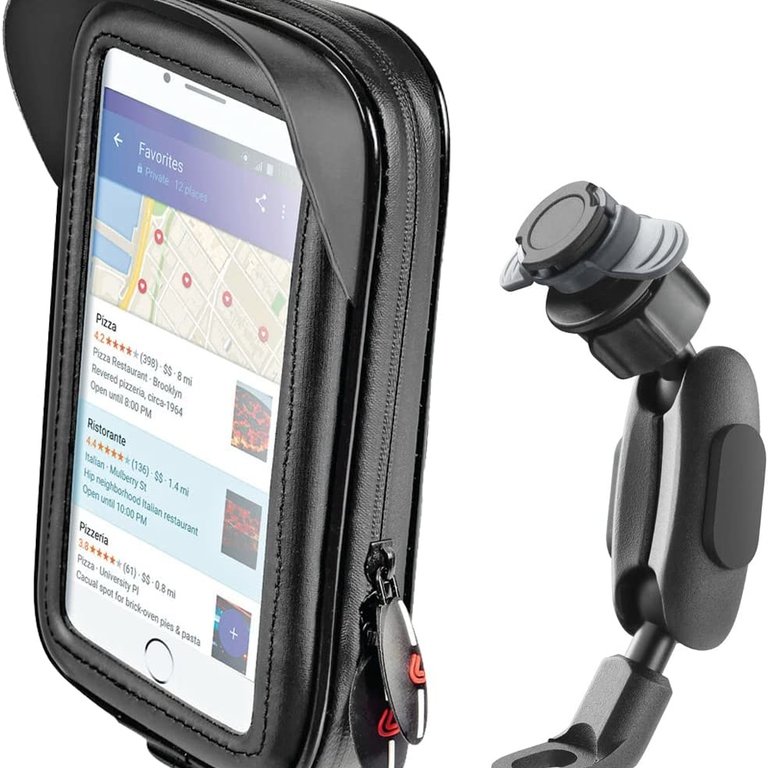 Lampa Lampa Optiline Titan Pole Orbit und wasserdichtes Opti Case, Spiegel- oder Schraubhalterung für Motorräder. 360° drehbar für Smartphone.