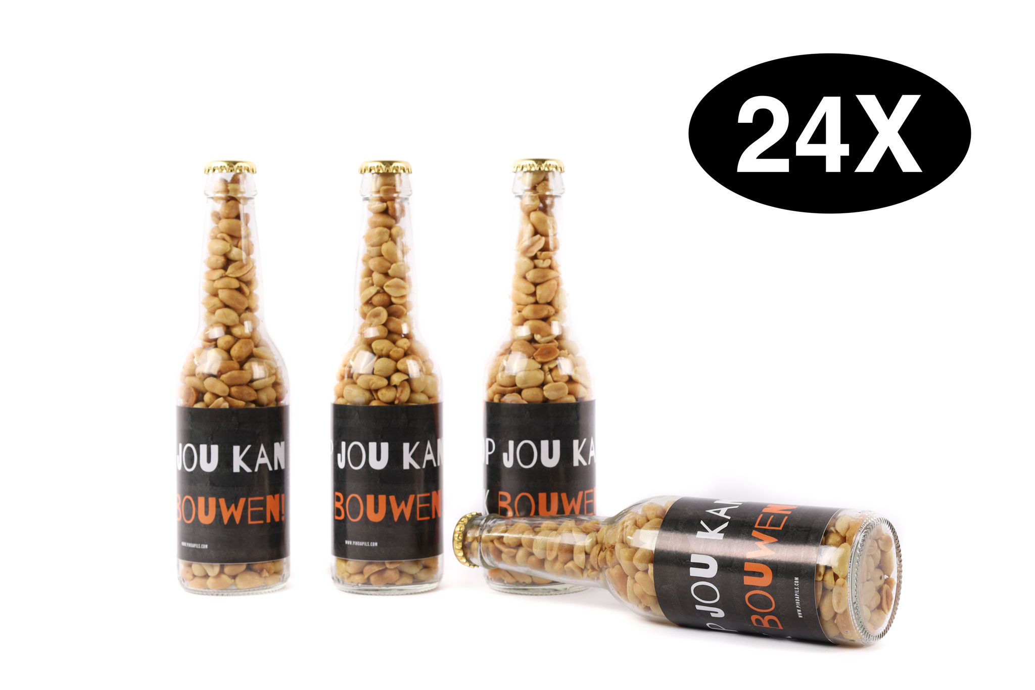 PindaPils Op jou kan ik bouwen! Gezouten Pinda's 24 stuks 33cl