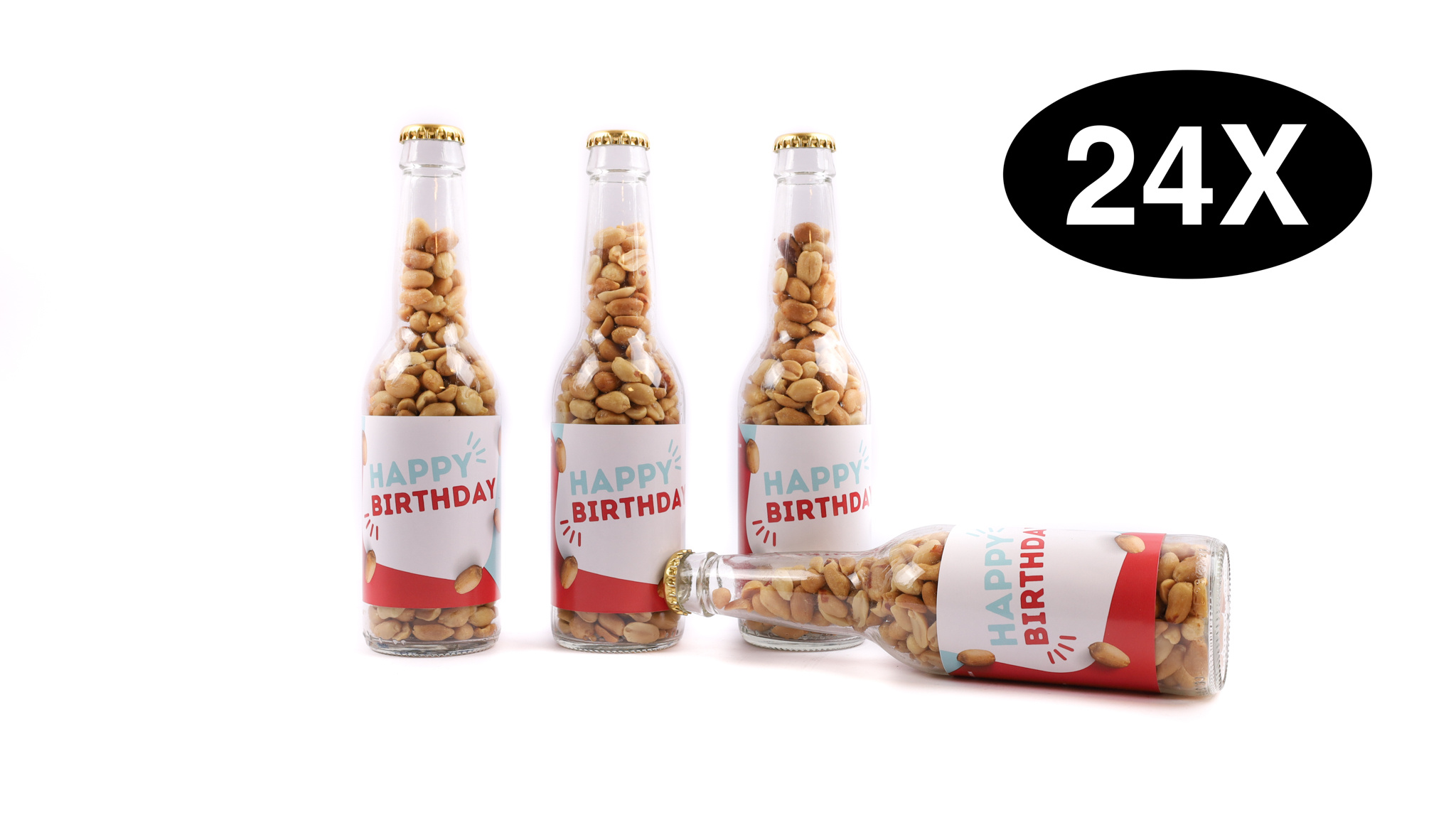 PindaPils Ball Peanuts Salted Happy Birthday 24 pieces 33cl