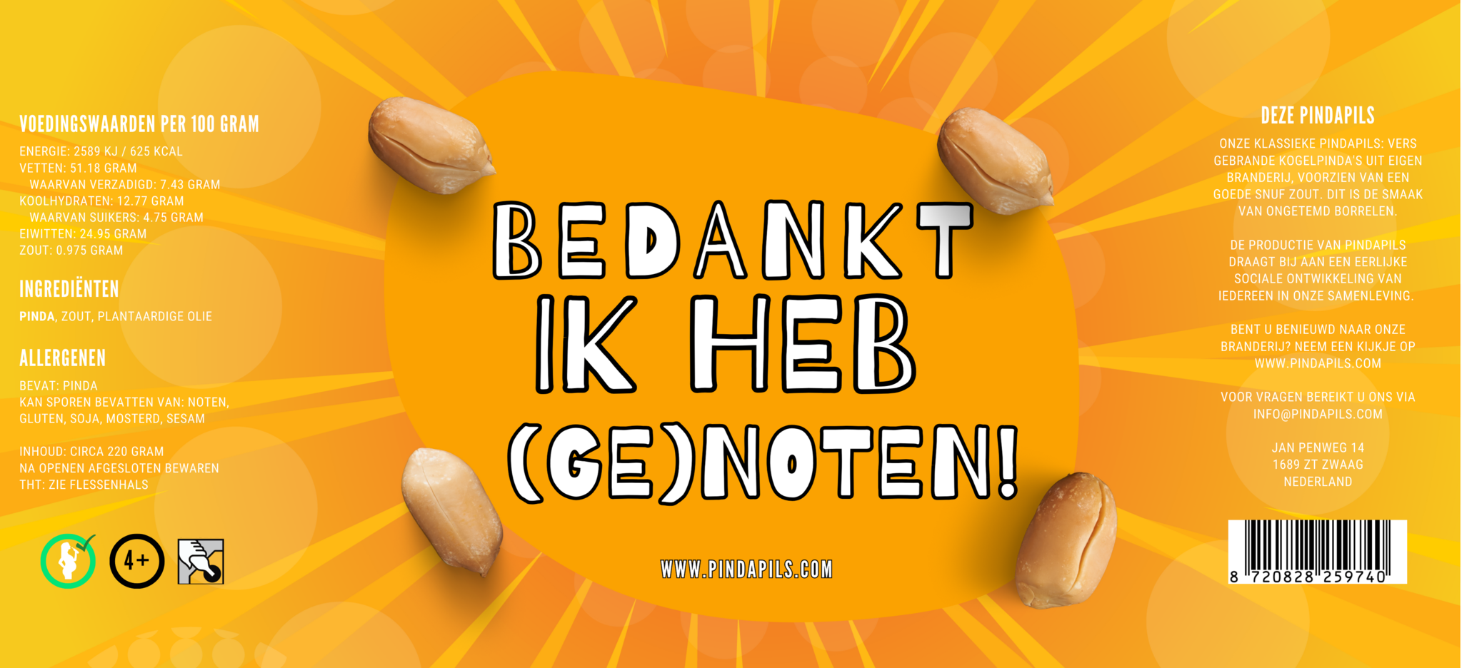 PindaPils Pinda's Gezouten Ik heb (ge)noten 24 stuks 33cl