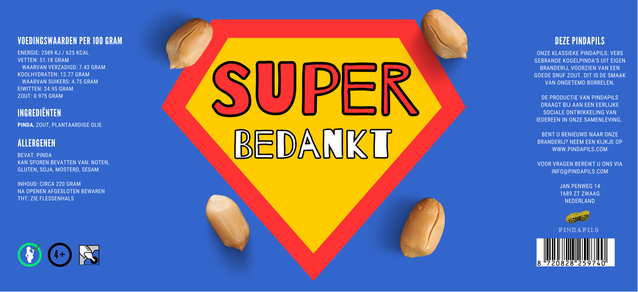 PindaPils Pinda's Gezouten  Super Bedankt 24 stuks 33cl