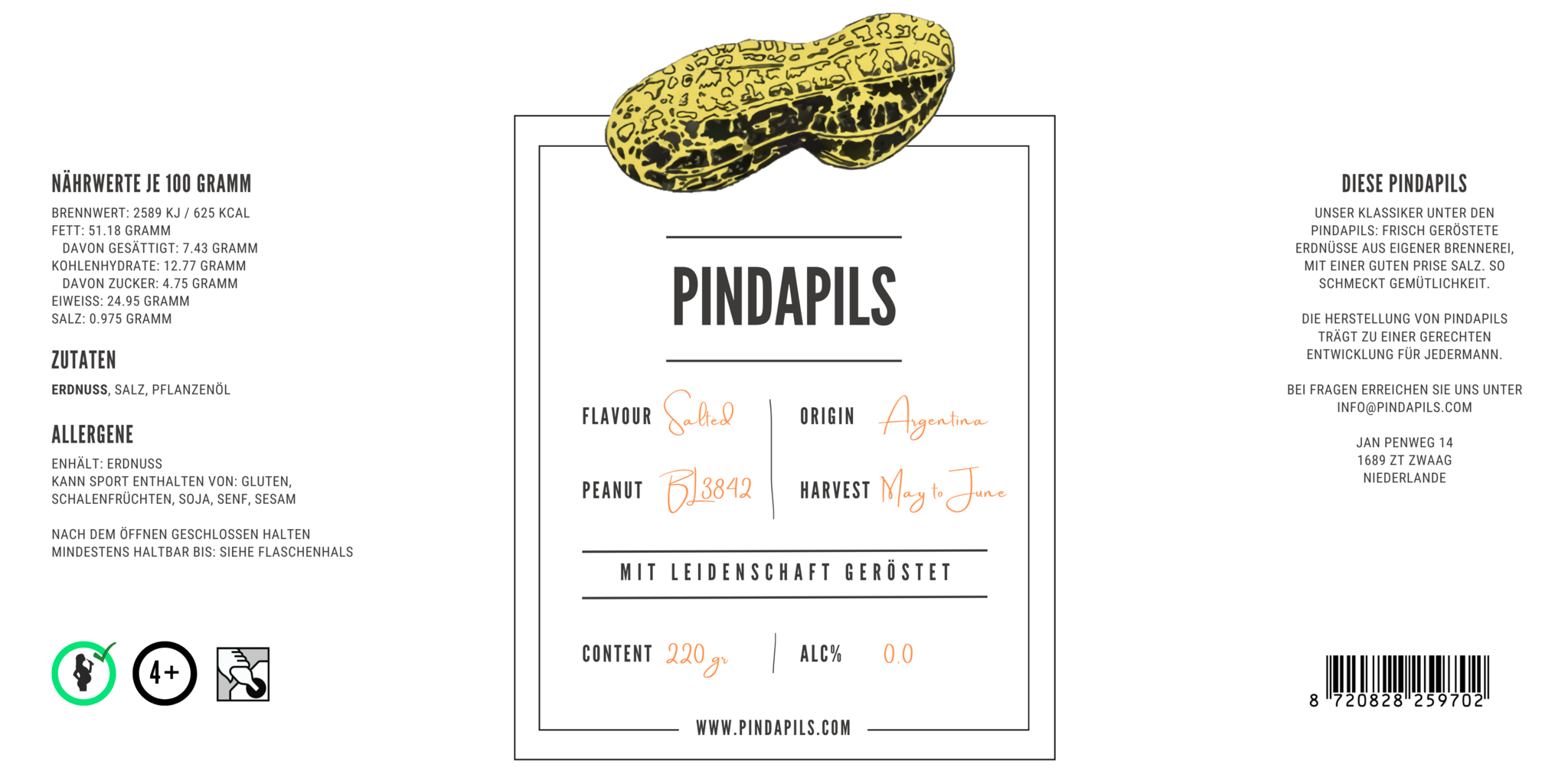 PindaPils PindaPils Peanuts Salted 33cl Deutsche version 24