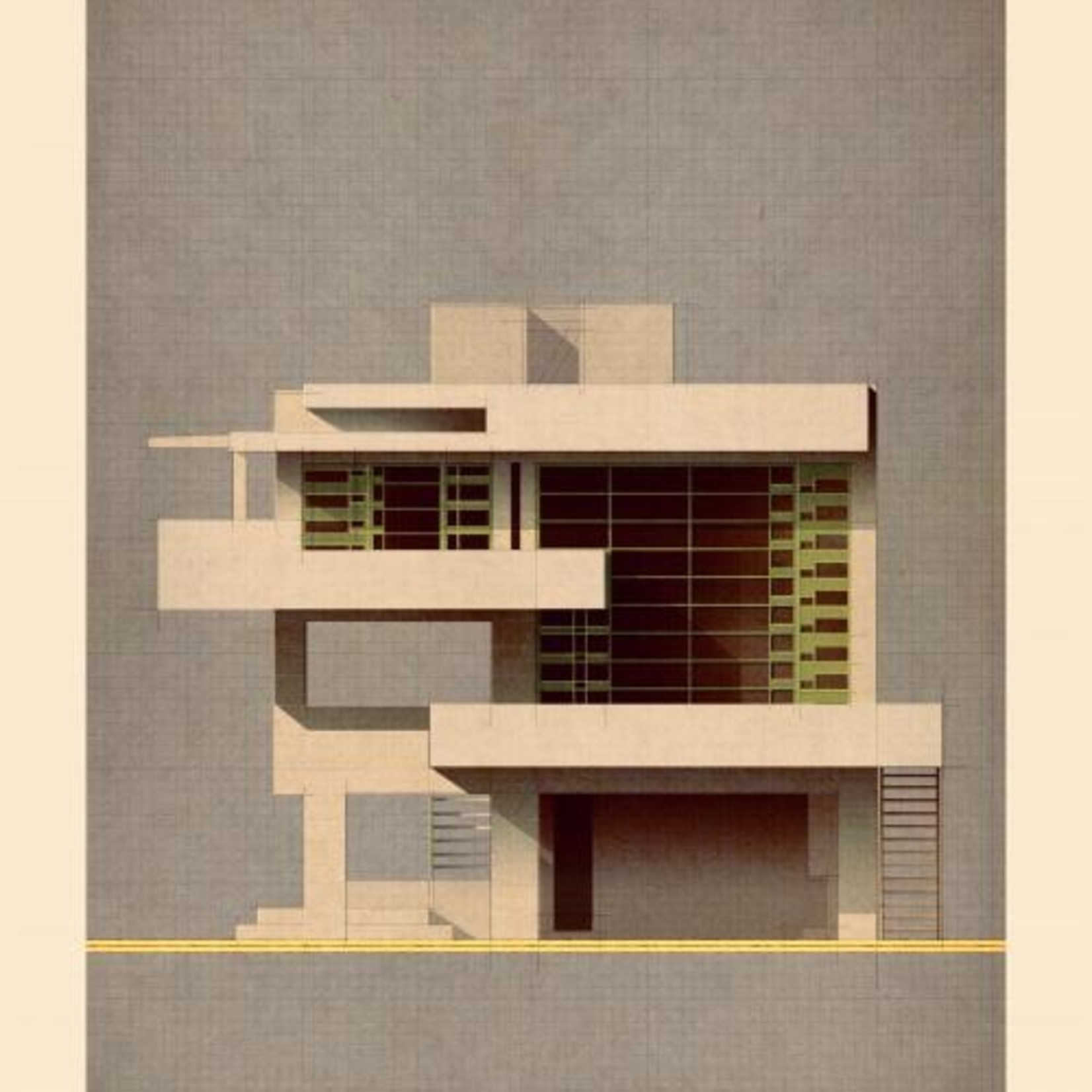 PSTR studio PSTR Studio - Poster 'Lovell Beach House'