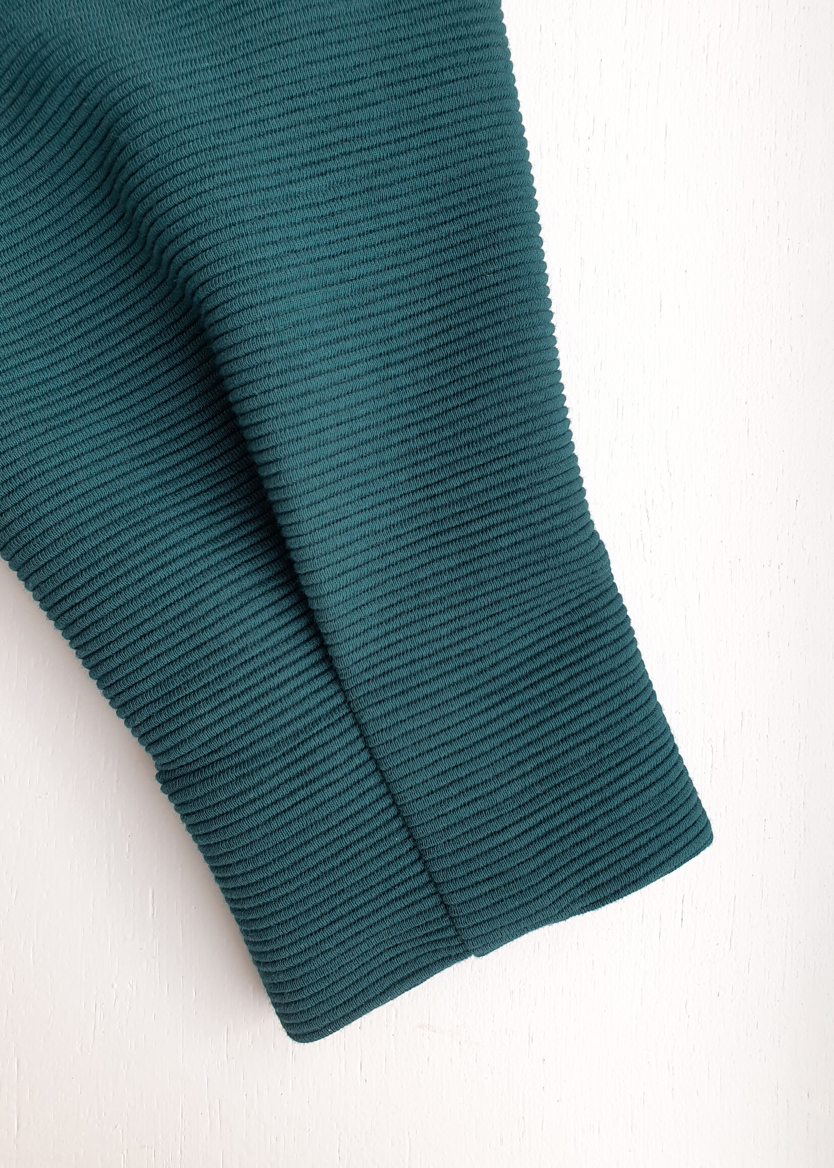 Fenny Faber Fenny Faber - Rib jersey oversized sweater met plooi - Groen