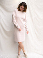 Fenny Faber Fenny Faber - Sweaterdress wafel katoen met plooi - Ecru