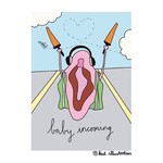 Kut Illustraties Kut Illustraties - Kaart Baby Incoming