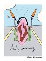 Kut Illustraties Kut Illustraties - Kaart Baby Incoming