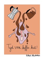 Kut Illustraties Kut Illustraties - Kaart Tijd voor koffie kut!