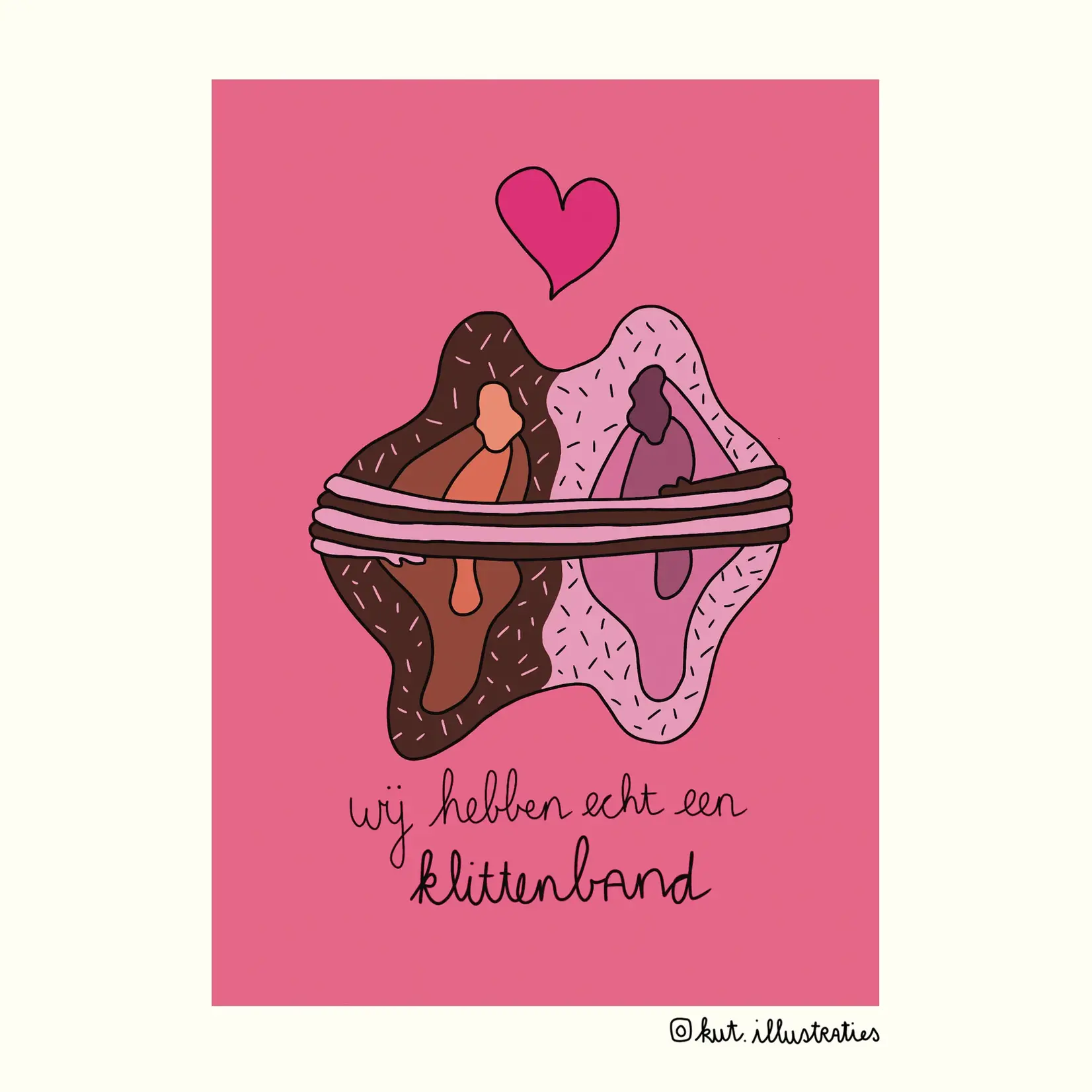 Kut Illustraties Kut Illustraties - Kaart Wij hebben echt een klittenband