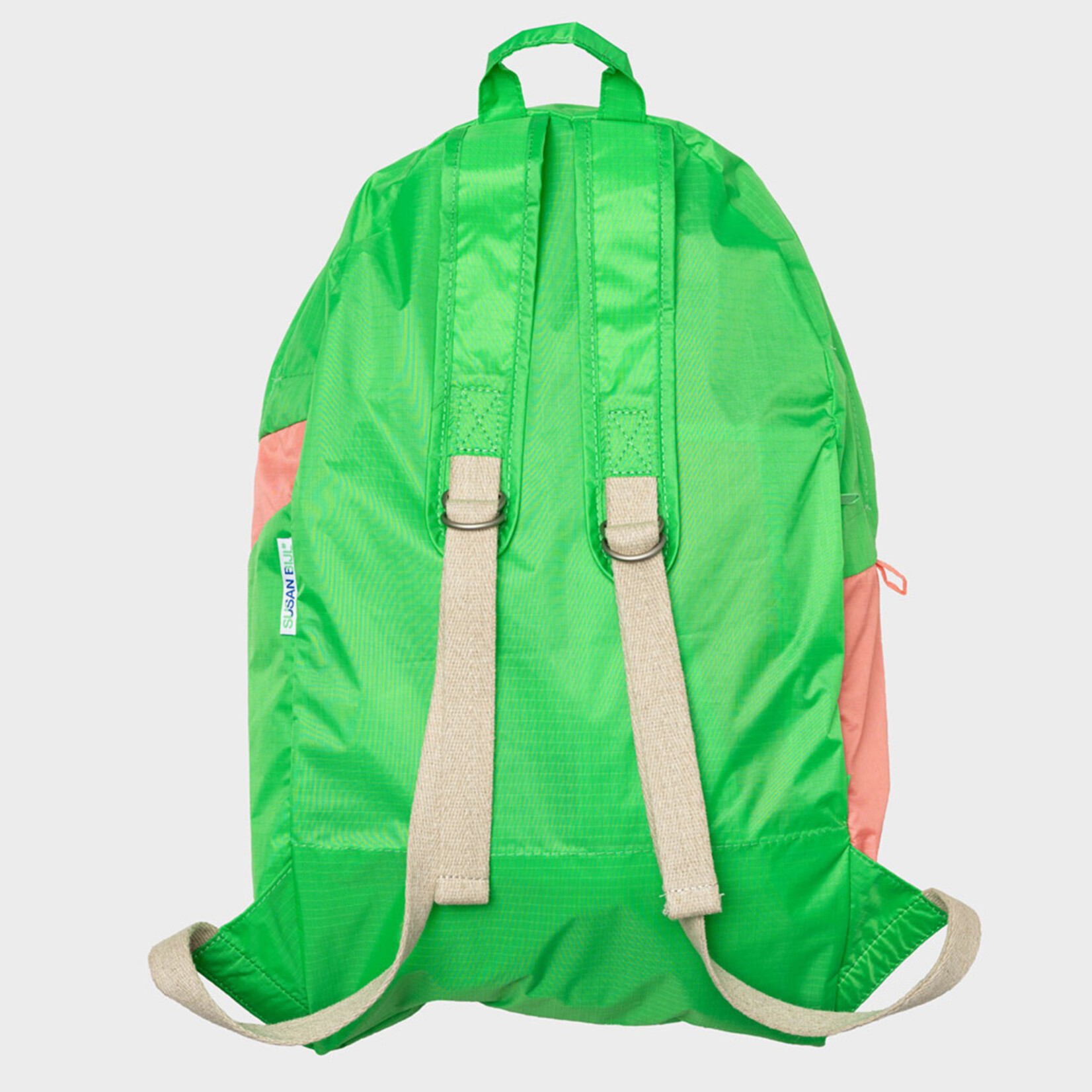 Susan Bijl Susan Bijl - The New Foldable Backpack (FLASH) - L - Greenscreen &  Coral