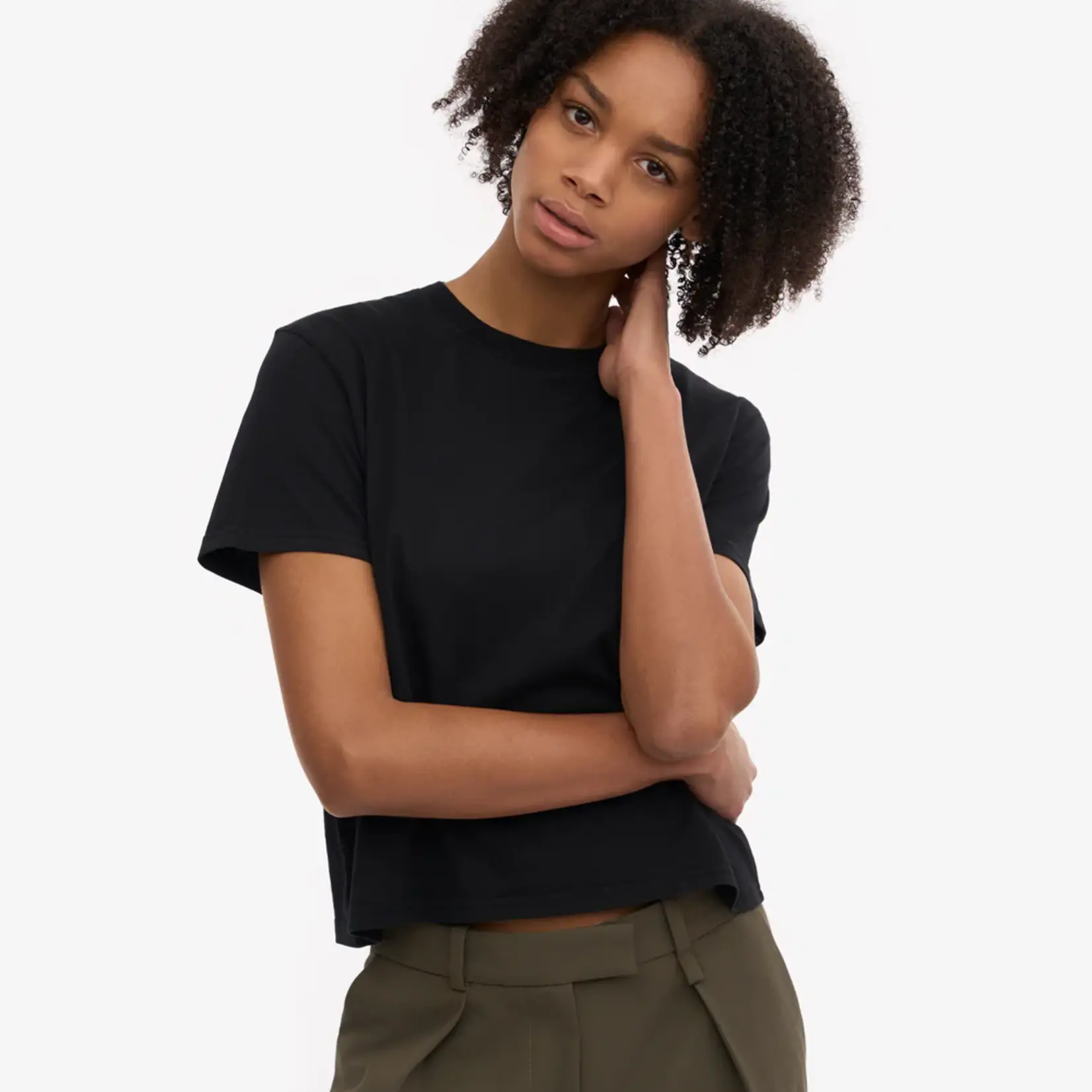 Colorful Standard Colorful Standard - Organic Boxy Crop Tee - Deep Black