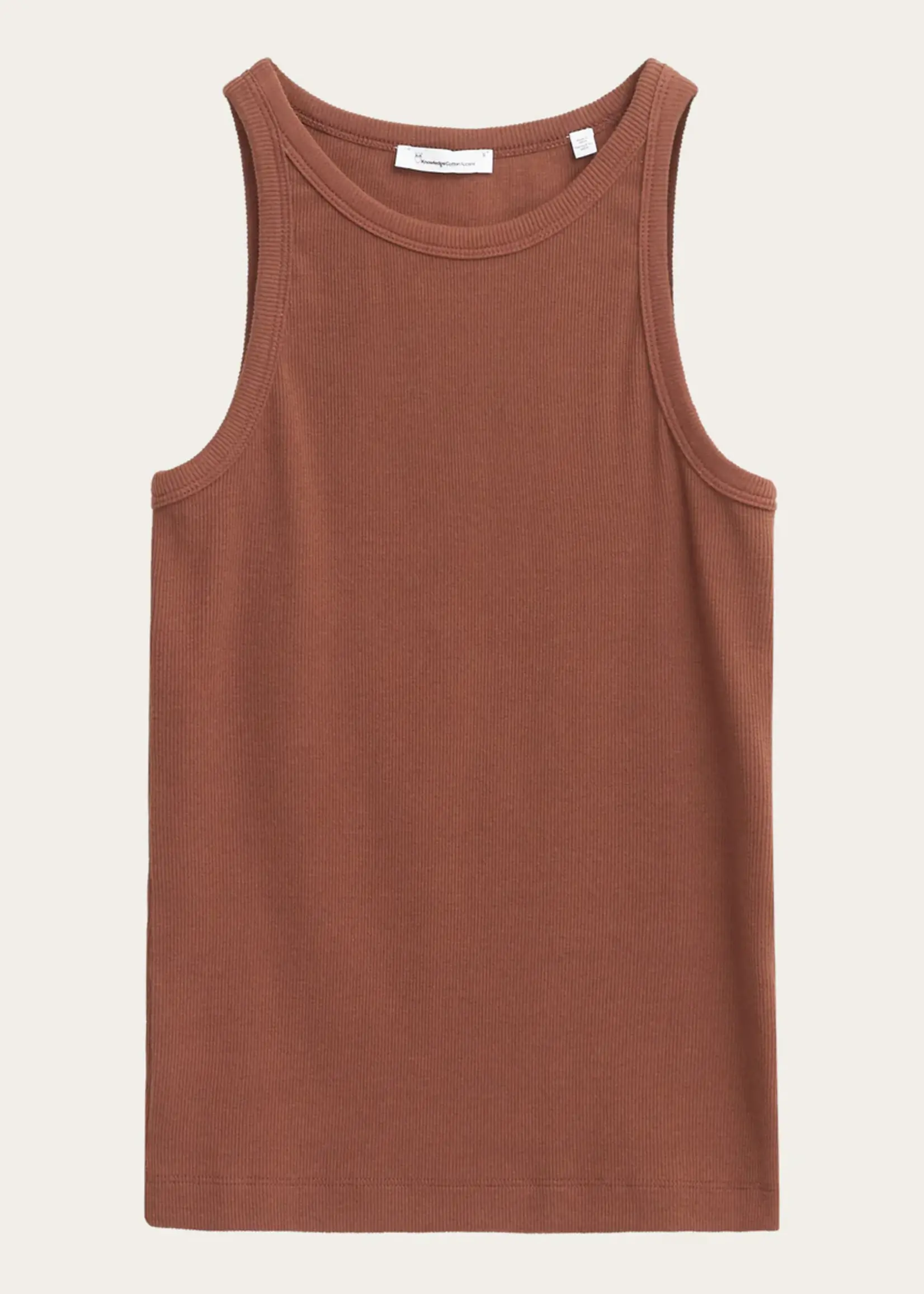 KnowledgeCotton Apparel KnowledgeCotton Apparel - Racer rib top - Tiramisu