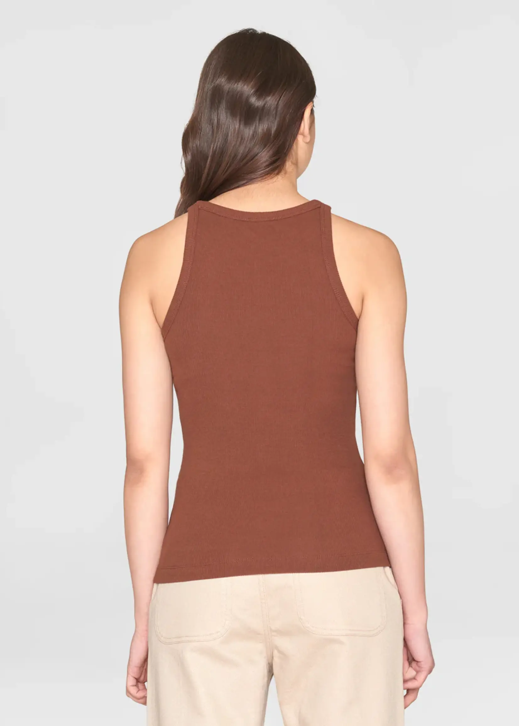 KnowledgeCotton Apparel KnowledgeCotton Apparel - Racer rib top - Tiramisu