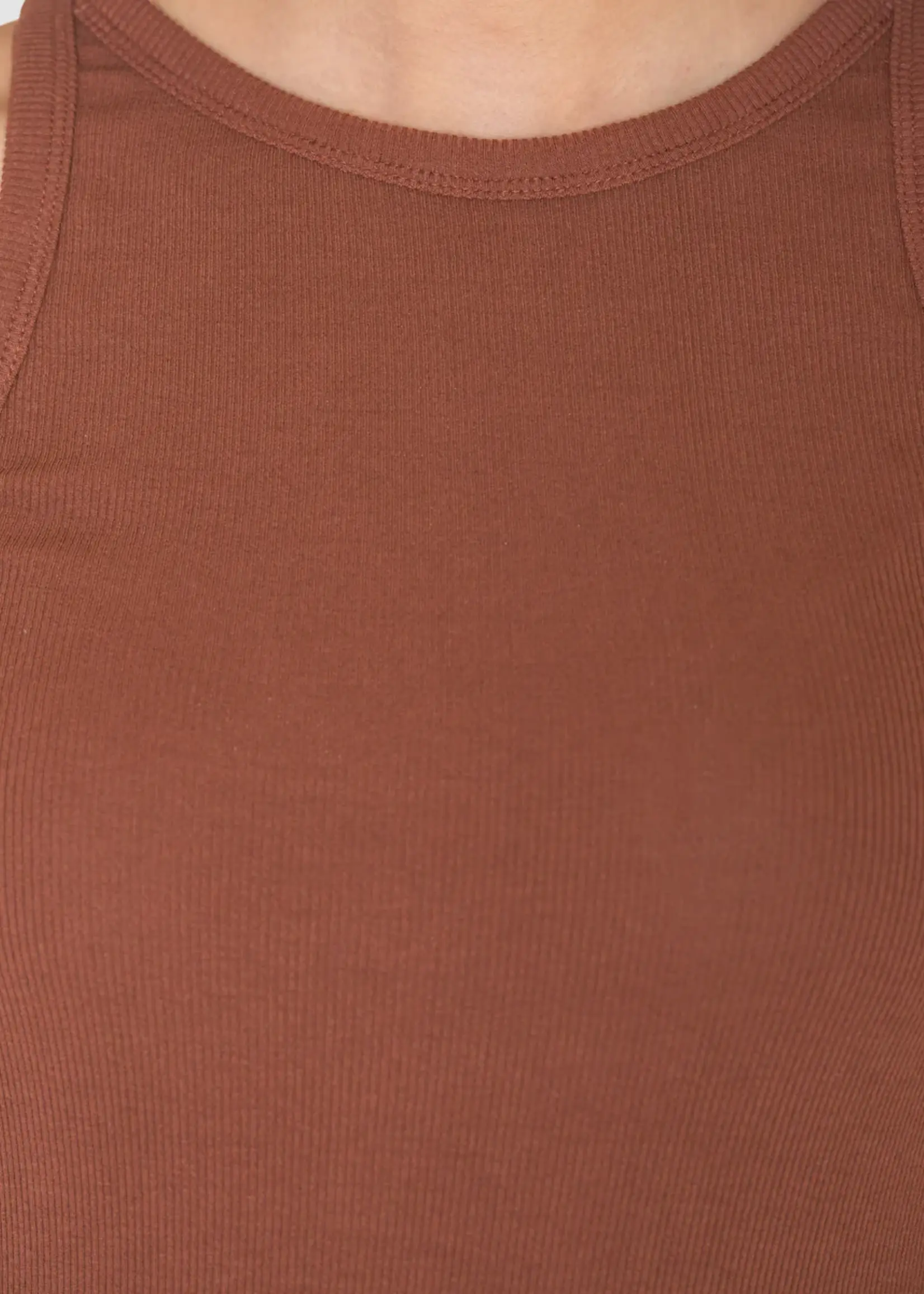 KnowledgeCotton Apparel KnowledgeCotton Apparel - Racer rib top - Tiramisu