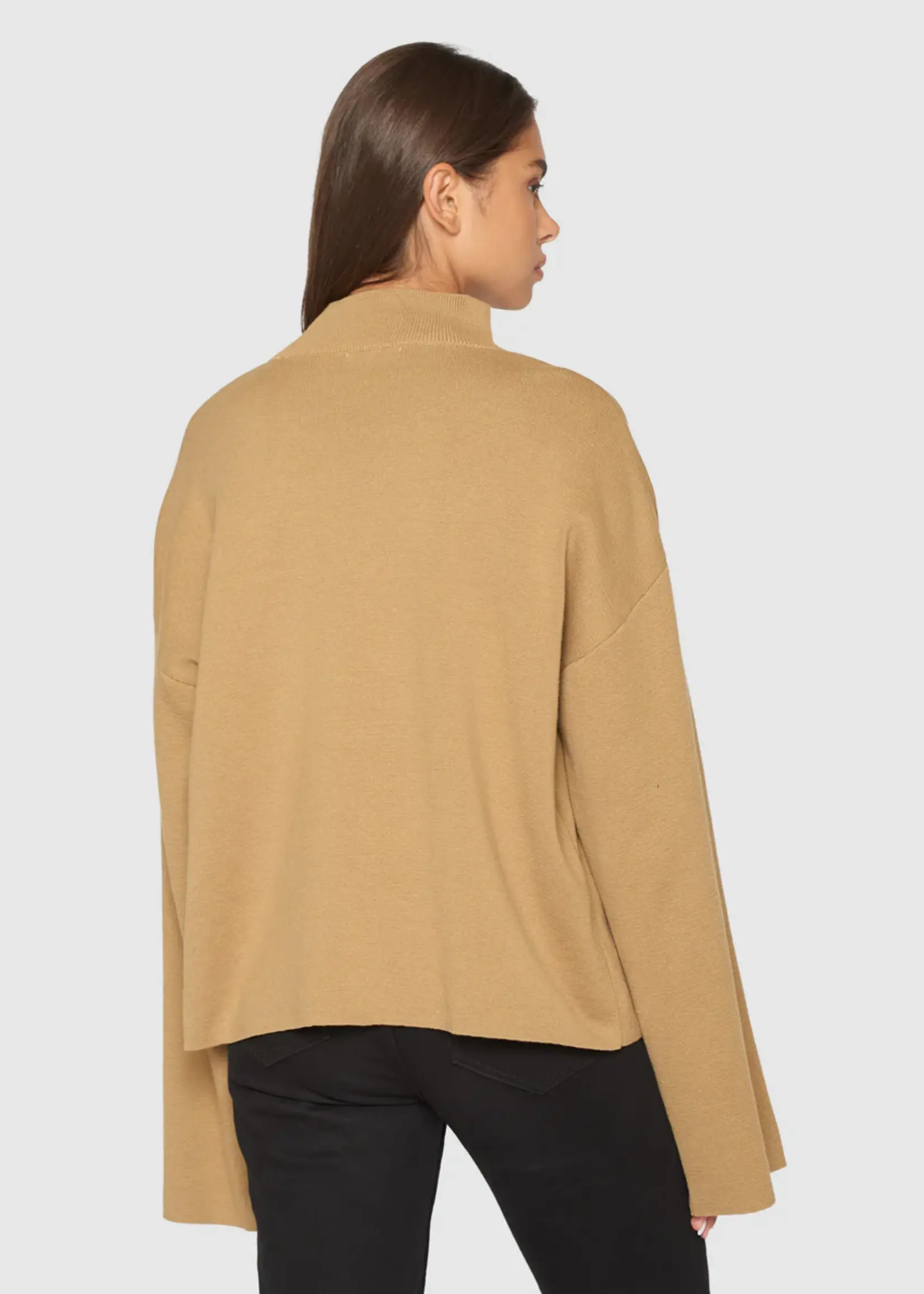 KnowledgeCotton Apparel KnowledgeCotton Apparel - Cotton high neck knit - Kelp Melange
