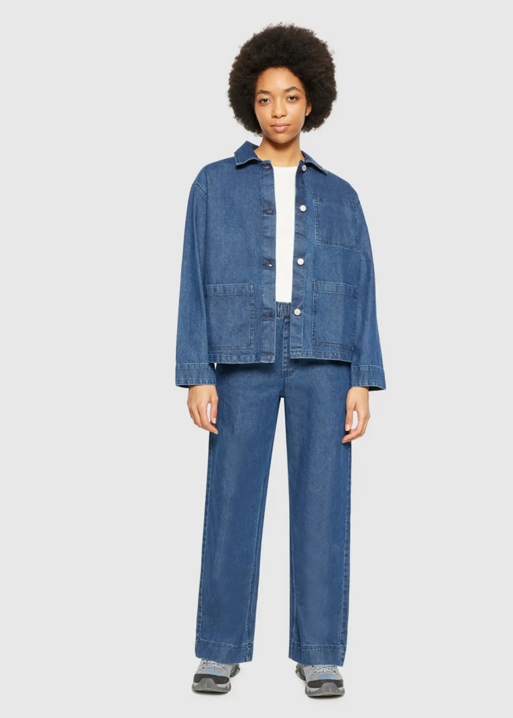 KnowledgeCotton Apparel KnowledgeCotton Apparel - Denim overshirt - Dark Blue