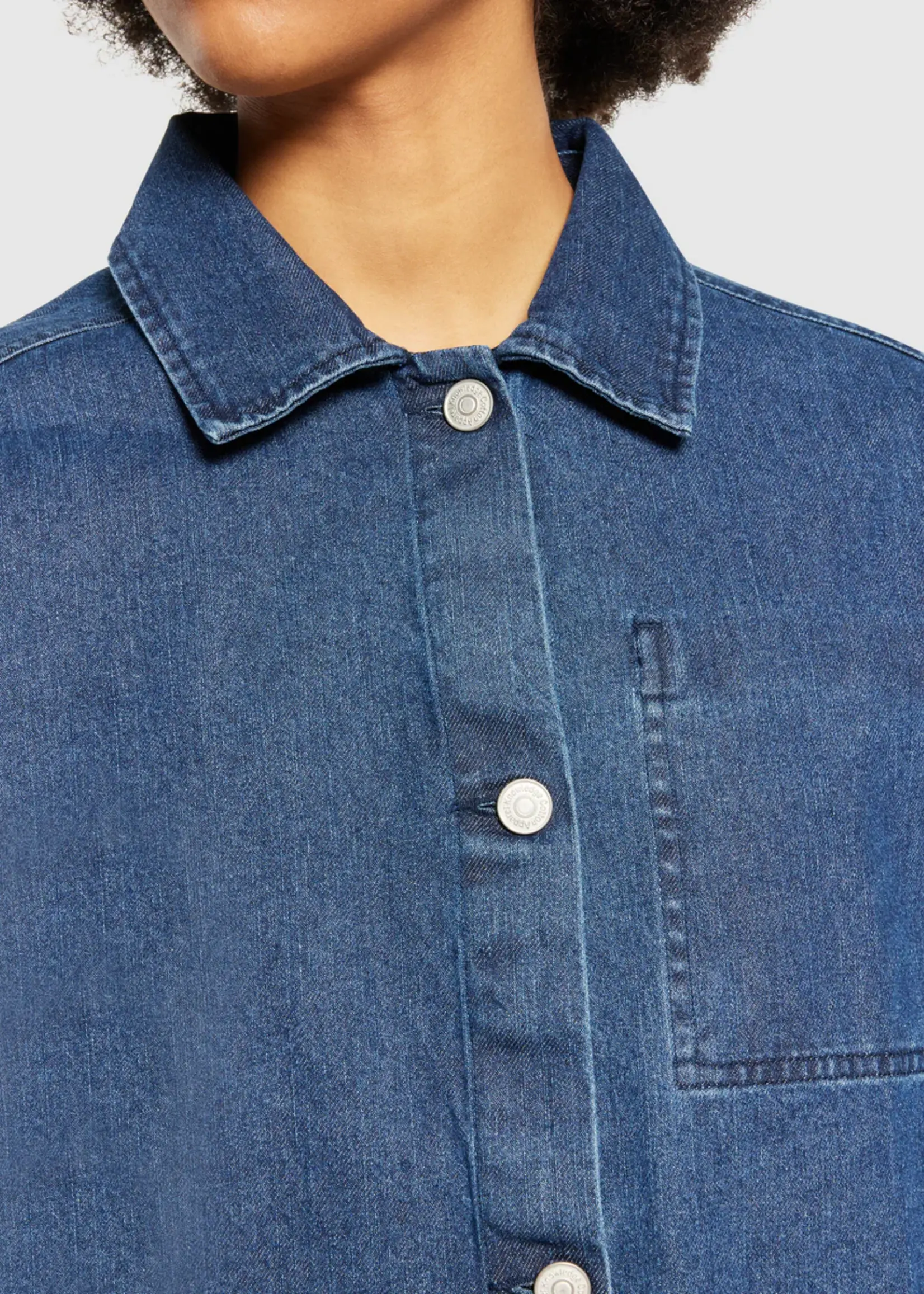 KnowledgeCotton Apparel KnowledgeCotton Apparel - Denim overshirt - Dark Blue
