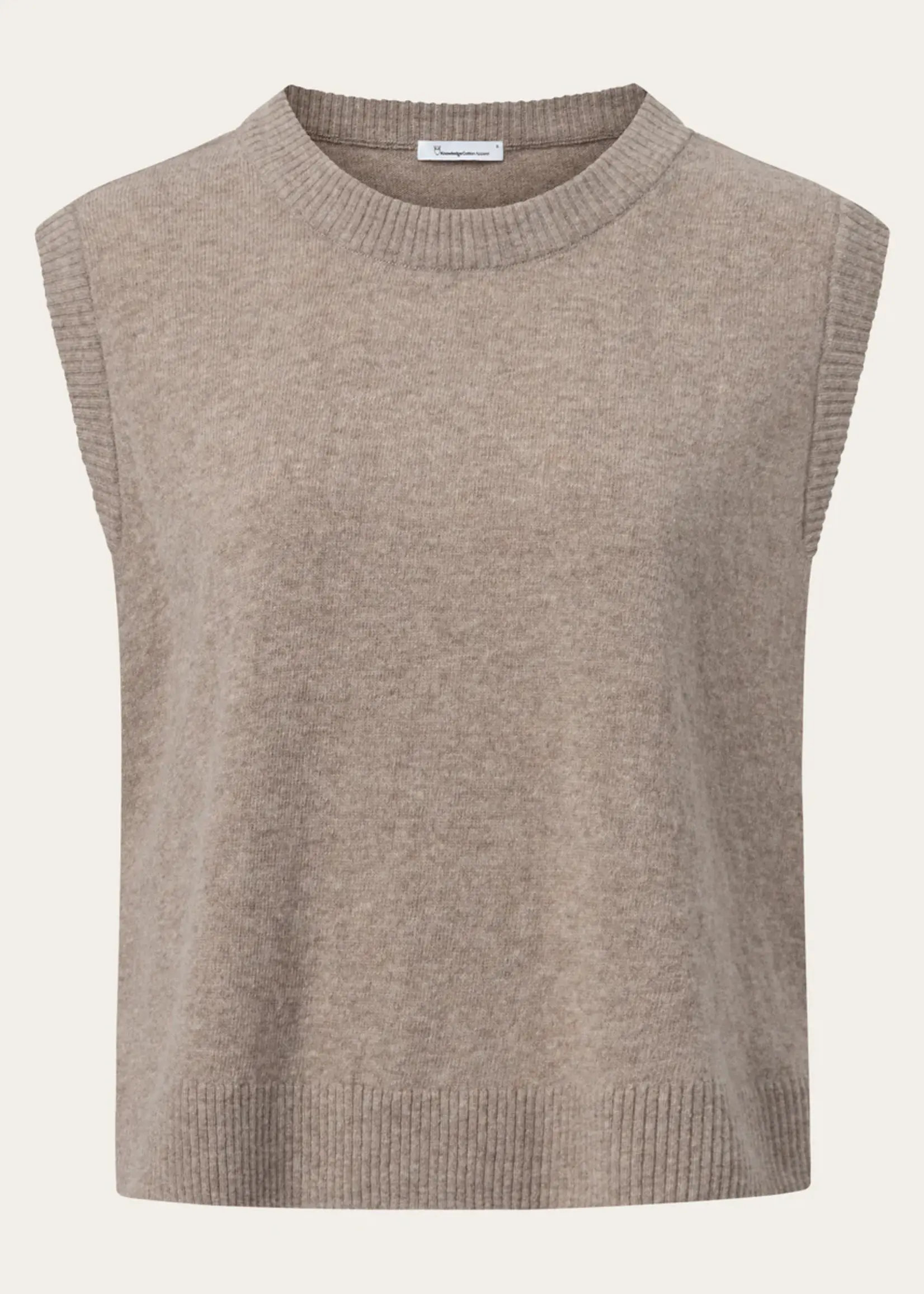 KnowledgeCotton Apparel KnowledgeCotton Apparel - Lambswool vest - Kelp Melange