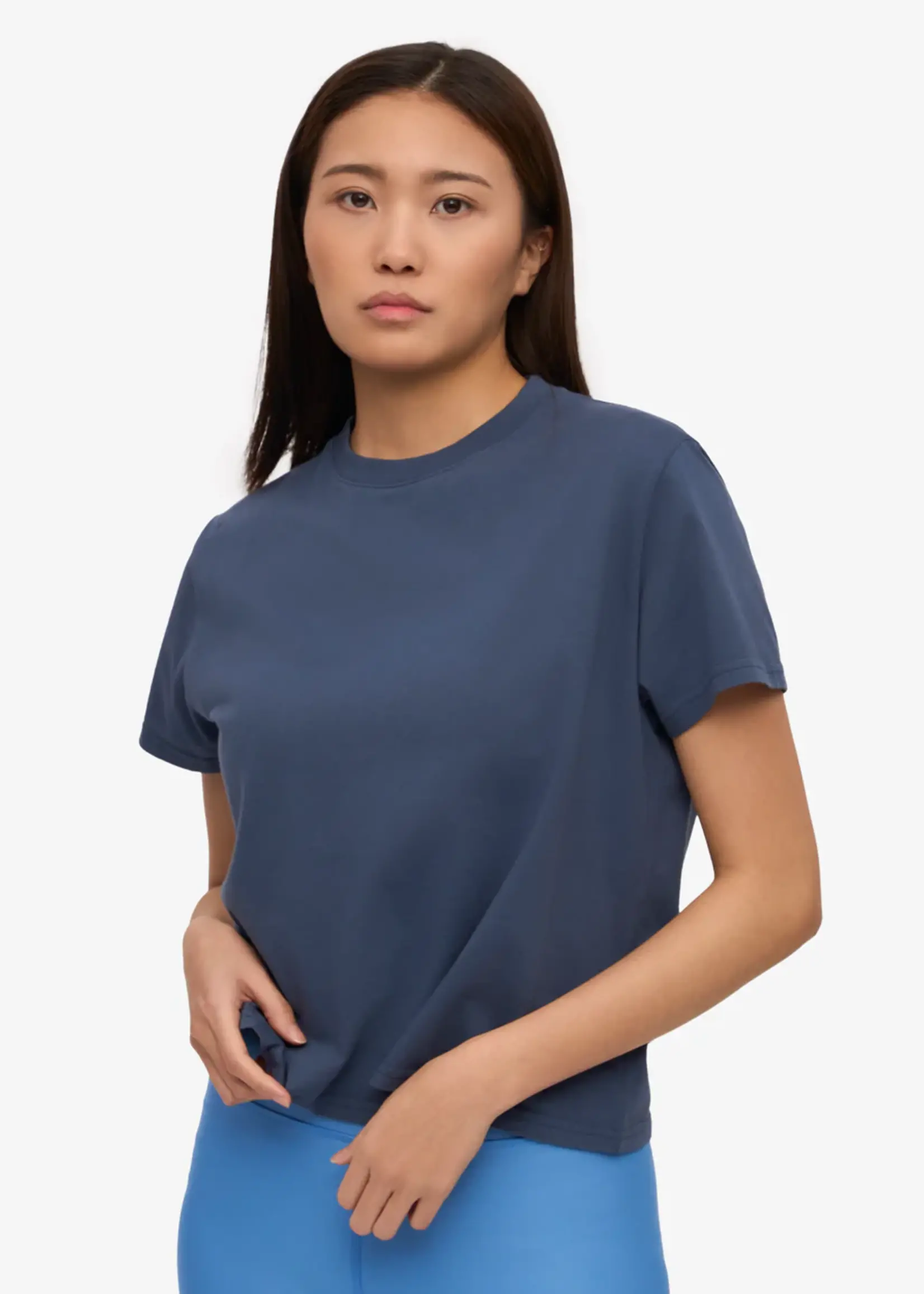 Colorful Standard Colorful Standard - Organic Boxy Crop Tee - Petrol Blue