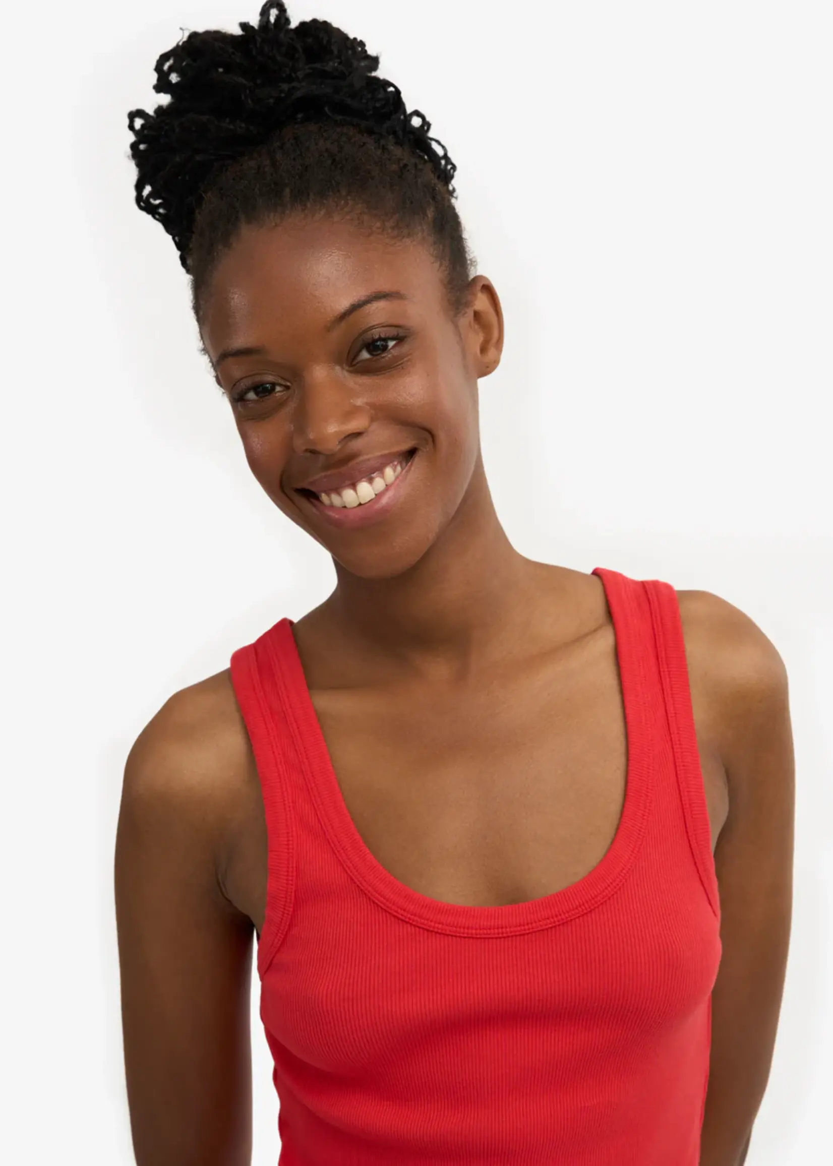 Colorful Standard Colorful Standard - Women Organic Rib Tank Top - Red tangerine