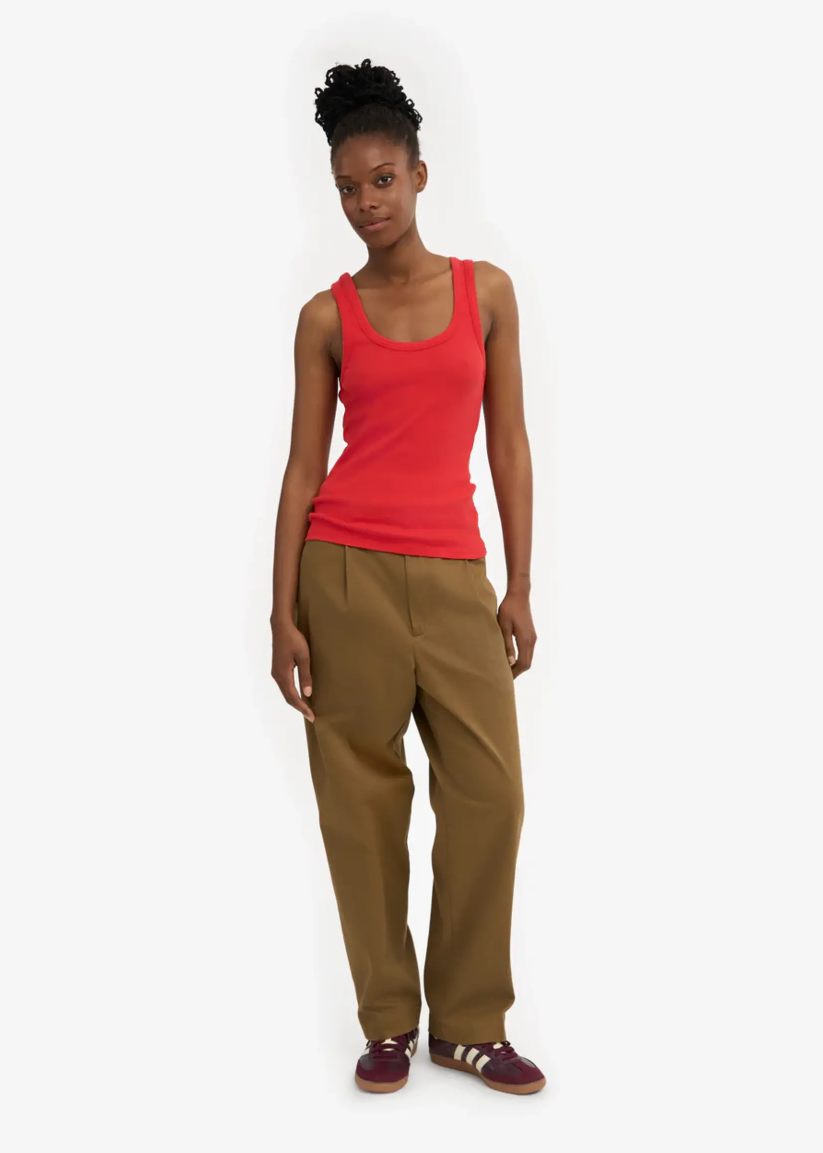 Colorful Standard Colorful Standard - Women Organic Rib Tank Top - Red tangerine