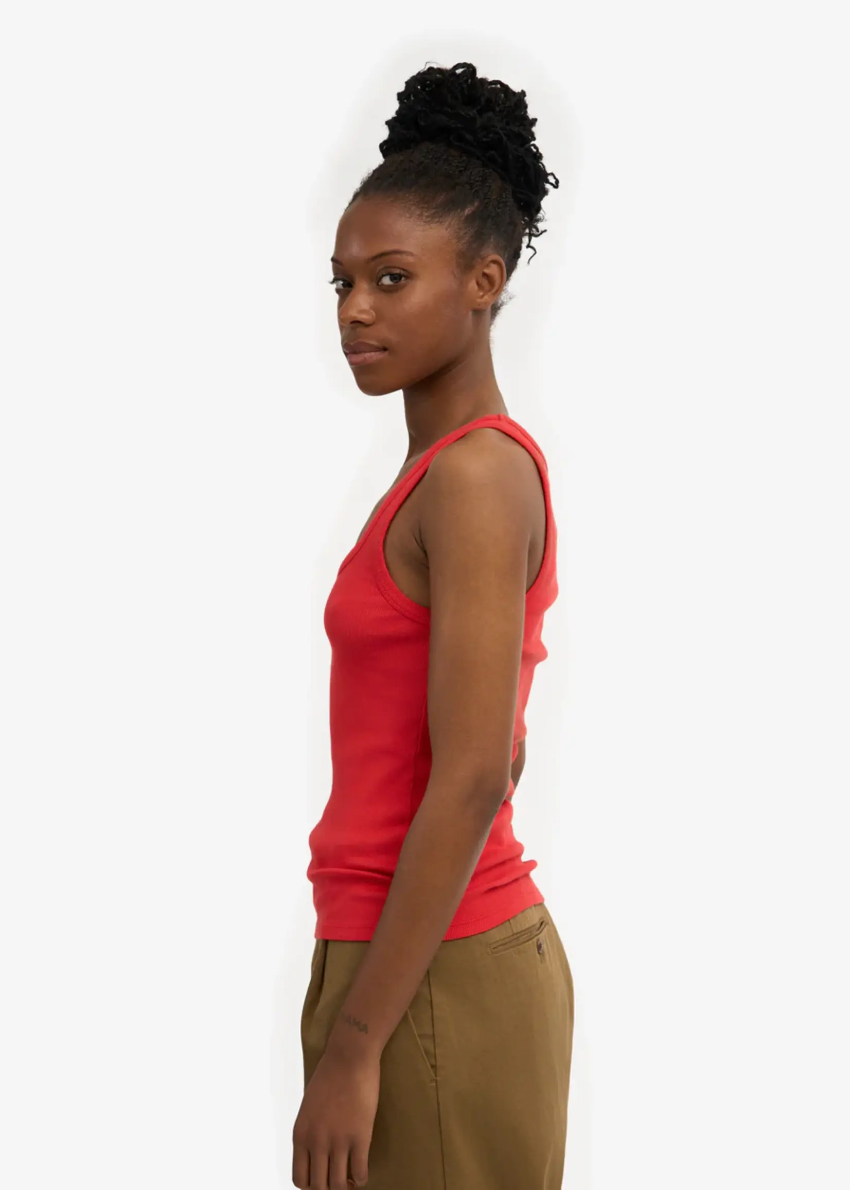 Colorful Standard Colorful Standard - Women Organic Rib Tank Top - Red tangerine
