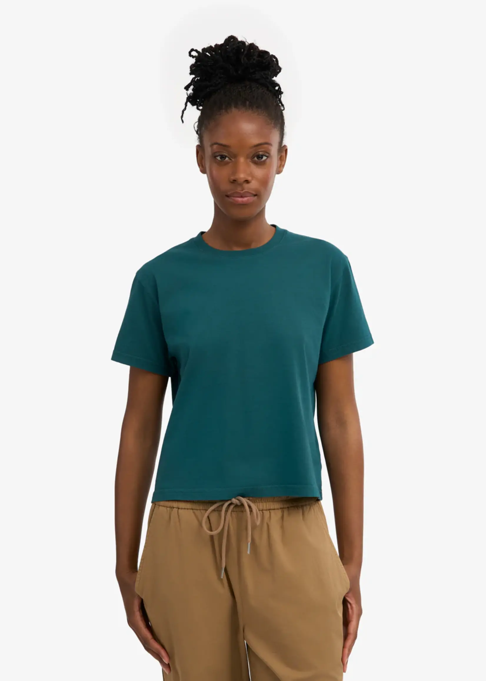 Colorful Standard Colorful Standard - Organic Boxy Crop Tee - Ocean Green