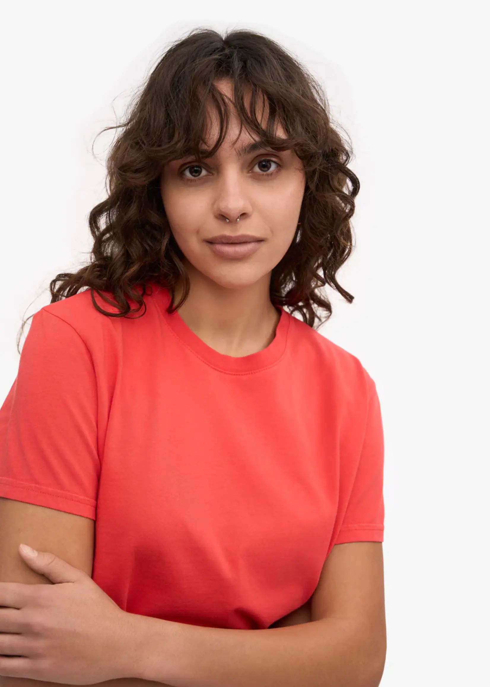 Colorful Standard Colorful Standard - Organic Boxy Crop Tee - Red Tangerine