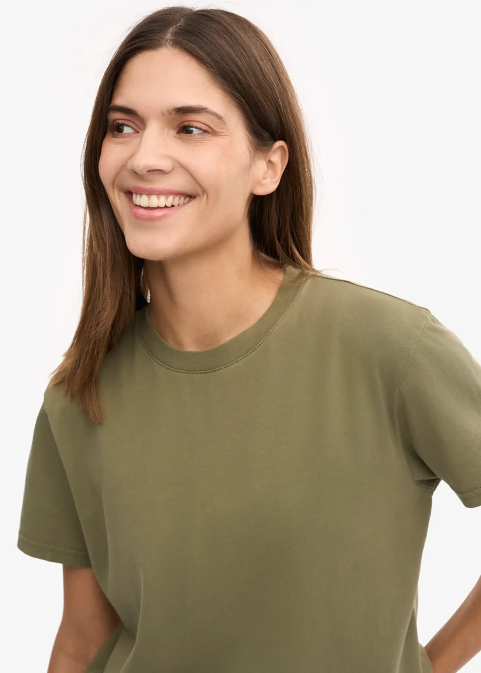 Colorful Standard Colorful Standard - Organic Boxy Crop Tee - Dusty Olive
