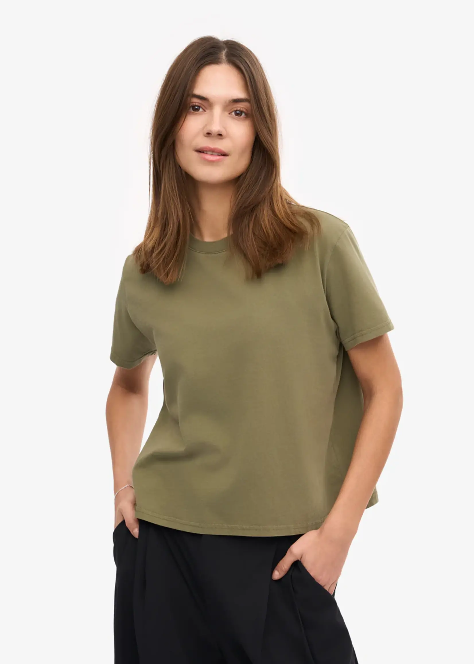 Colorful Standard Colorful Standard - Organic Boxy Crop Tee - Dusty Olive